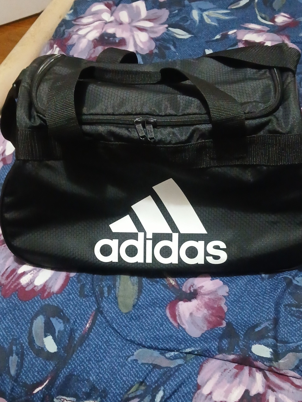 adidas Black Duffel Bag with White Logo